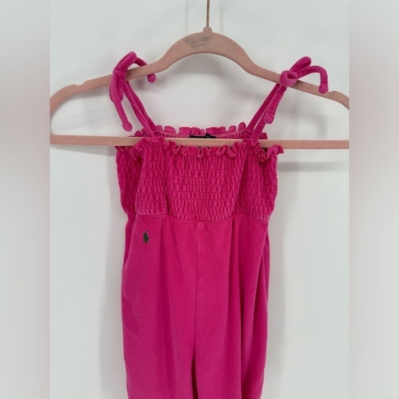 Ralph Lauren Pink 18 Month 1 Piece Terry Tank Outfit - Picture 3 of 9